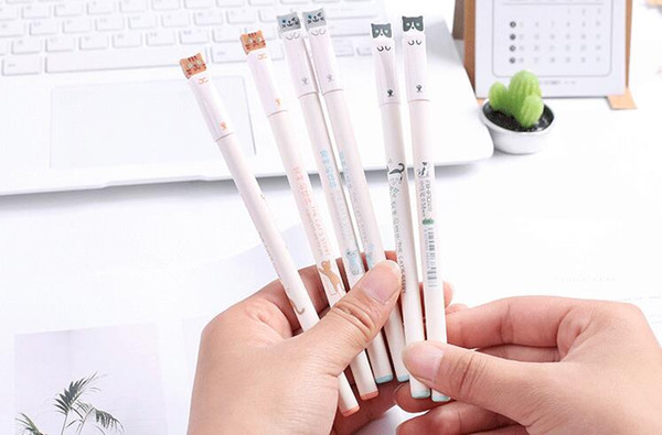 Free Shipping Wholesale Price Discount Cute Cat Letters 0.38mm Full Needle 15.4cm Neutral Pen 180pcs/lot Gel Ink Pen GP183