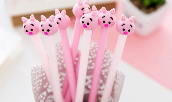 Drop Shipping Factory Discount Cute Pink Pig Style Neutral Pen 0.38mm 144pcs/lot 16.4cm Water Pen Gel Ink Pen GP178