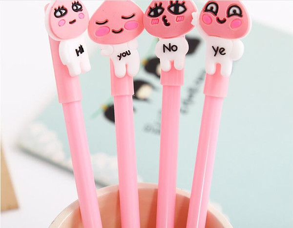 Cute Cartoon Peach Expression 0.38mm 240pcs/lot Neutral Pen Four Style Gel Ink Pen GP192