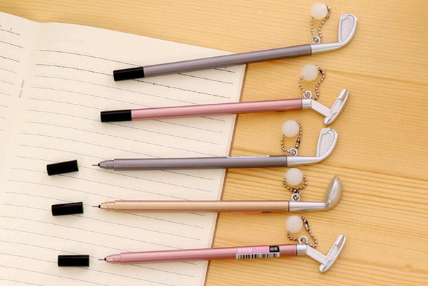 2018 Promotion Creative New Style Metallic Golf Ball Neutral 0.38mm Gel Ink Pen 180pcs/lot16.2cm GP088