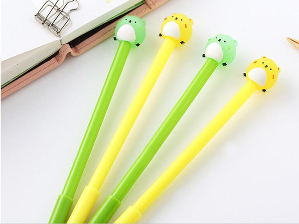 Drop Shipping Wholesale Creative Stationery Cartoon Green Yellow Colore Mouse 17.5cm Neutral 0.5mm 240pcs/lot Gel Ink Pen GP297