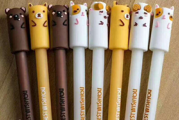 Free Shipping Wholesale Supply Four Style Creative Items 0.5mm 96pcs/lot Neutral Pen Lovely Shape Silicone Bear Head GP279