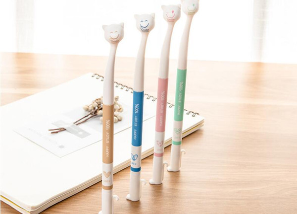 Wholesale Supply Drop Shipping Cute Cartoon Cat With A Smiley Face Gel Ink Pen 0.5mm 100pcs/lot Neutral Pen GP315