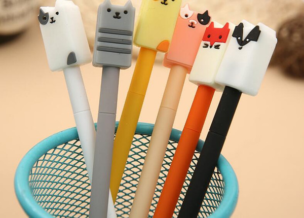 Best! Free Shipping Wholesale Supply Manufacturer Direct Selling Animal 0.38mm 17cm 240pcs/lot Neutral Pen Fox Kittens Gel Ink Pen GP311