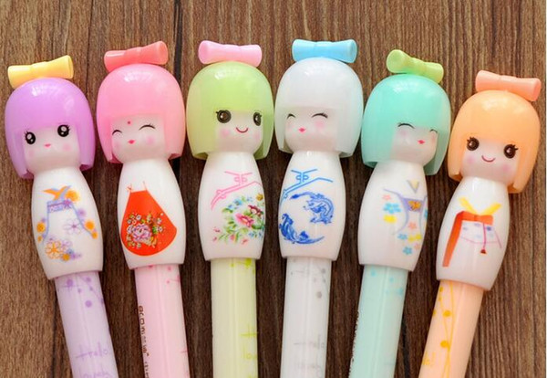 Free Shipping Wholesale Supply Cute Little Fresh Japanese Doll 15.5cm Neutral Pen 0.38mm 108pcs/lot Gel Ink Pen GP305