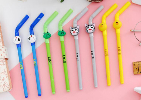 Manufacturer Direct Selling Creative Cute Straw 19cm PVC 0.5mm 240pcs/lot Gel Ink Pen Neutral pen GP298