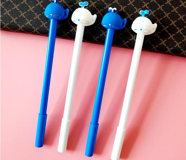 Free Shipping Wholesale Creative Cartoon White Blue Whale Neutral Pen 0.5mm 16.5cm 240pcs/lot Gel Ink Pen GP301