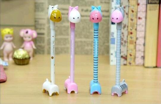 Drop Shipping Wholesale Cartoon Expression Super Q Donkey Pen Can Stand Giraffe Neutral Pen 240pcs/lot Gel Ink Pen 17cm