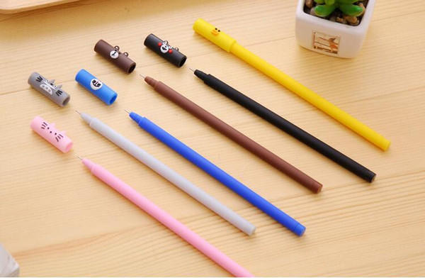 Free Shipping Cartoon Animal 0.38mm 16.3cm Long 6 Colores Gel Ink Pen 288pcs/lot GP122