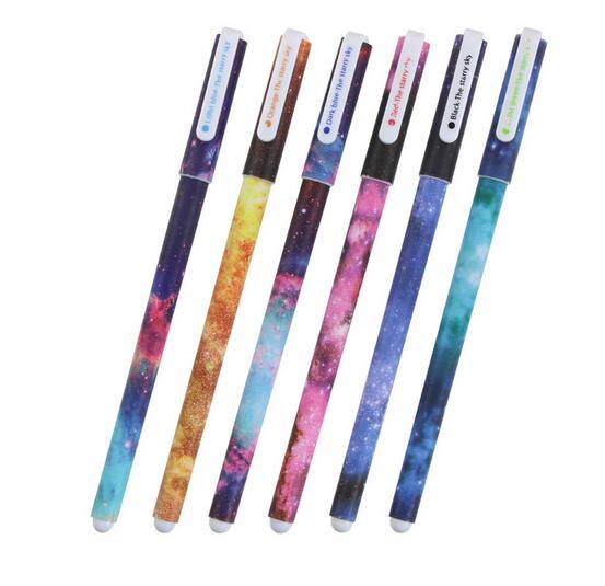 Gel Pen Starry Pattern Cute Kitty Hero Roller Ball Pens Stationery Office School Supplies 6 Pcs / Set Color