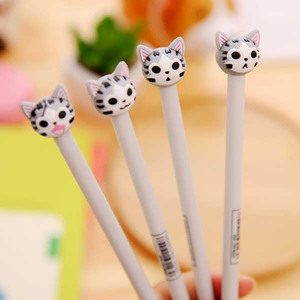 Cartoon gray cat animal gel pen children Student Writing Pen Office Eexamination Limited Office Material School Supplies Free E-PACKET -02