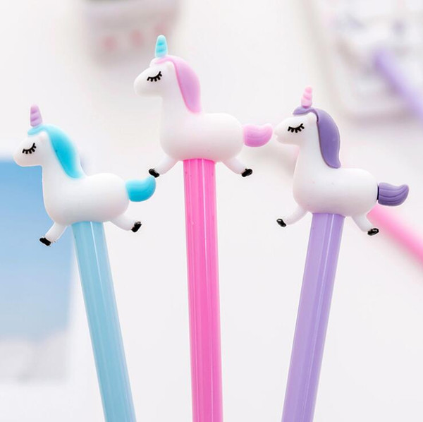 0.38 mm Black Ink Jumping Unicorn Gel Pen Signature Pen Escolar Papelaria School Office Supply Promotional Gift