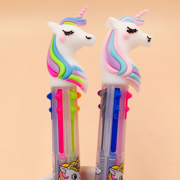 1PC Unicorn Cartoon 6 Colors Chunky Ballpoint Pen School Office Supply Gift Stationery Papelaria Escolar