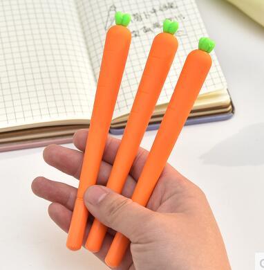 300 pcs/lot Creaive Carrot Roller Ballpoint Pen 0.5mm Orange Vegetable Shape Stationery Christmas Gift