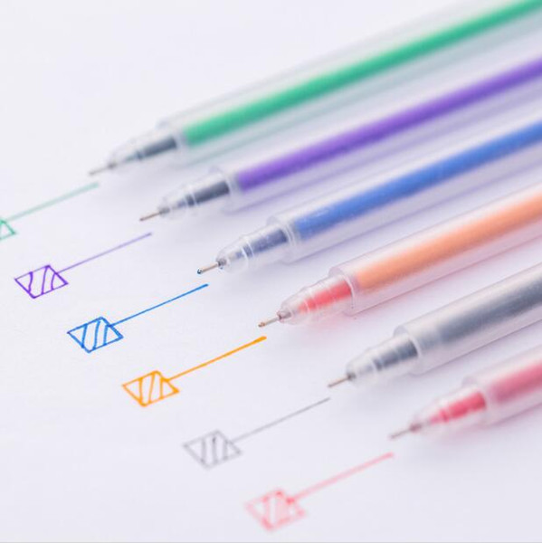 multi color gel pens transparent plastic 0.5mm diary album DIY deco fountain gel pens stationery office school student supplies