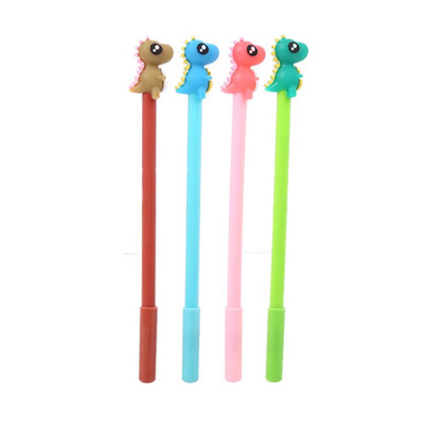 Student Writing Gel Pen Cute Cartoon Learning Office Water Based Pen Dinosaur Silicone Head Creative Stationery Black Signature Pen 57