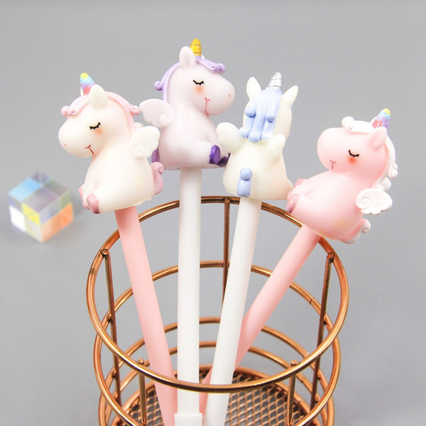 1Pc New 0.5 Mm Magical Unicorn Gel Pen Signature Pen Escolar School Office Supply Promotional Gift For Students