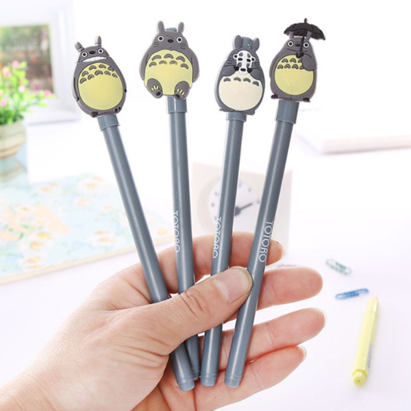 4Pcs/set Kawaii Totoro Kawaii Gel Pen School Supplies Stationery Writing Student Gifts Child Rewards