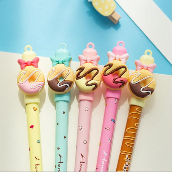 4 Pieces Lytwtw's Stationery Cute Donuts Erasable Pen Gel Pen School Office Kawaii Supply Handles Creative Gift Candy