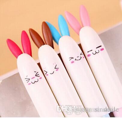 Wholesale-2pcs/lot Cartoon fresh rabbit novelty gel pens for office and school cute black ink pen 0.5mm