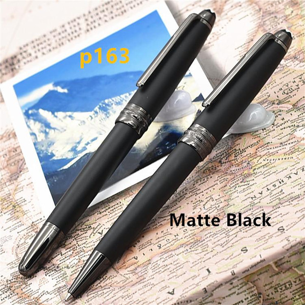 New Luxury brand 163 pen Matte Black Classique roller ball pen / ballpoint pens option blance pens for writing gift