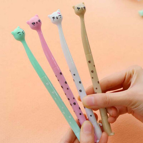 Sell Well 20pcs/lot Cartoon Cat Black Ink Pen Ball Point Pen Gel Pens School Office Supplies Fashion Cute Gift Decorations Pen Papelaria