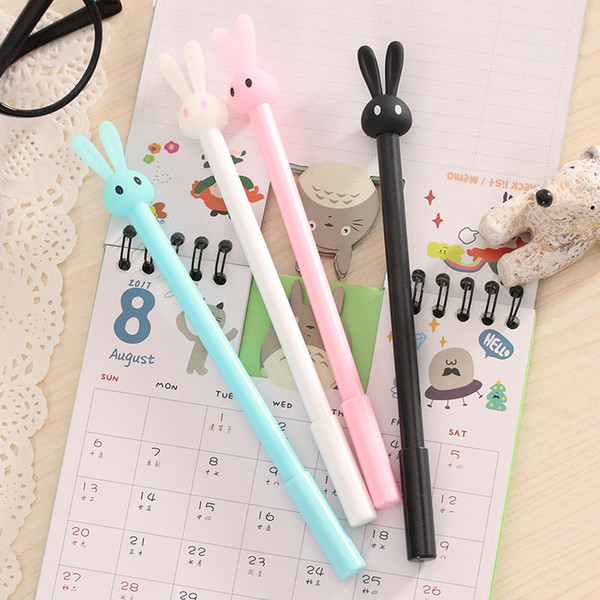 Cartoon Rabbit Student Gel Pens Cute Gel Ink Writing Pen Black Ink Pen Office School Supplies Student Stationery 0.38mm Pen Point DBC DH1438