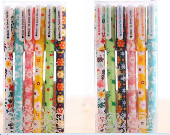 Wholesale gel pen free shipping 120 pcs\lot Lovely cartoon water-based pen creative small fresh 6 colors neutral pen 0.38mm163