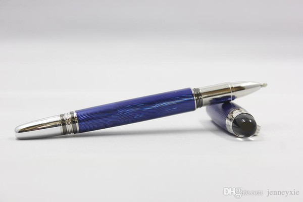 MB High Quality Best Design Blue Wave of the Ocean Carved Roller Ball Pen and ballpoint pen