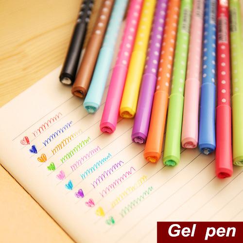 60pcs/Lot Rainbow Gel pen Dot & dots cute pen Stationery Caneta papelaria Gift Office material escolar school supplies 6211