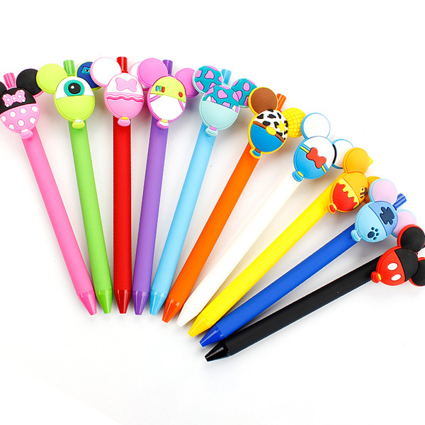 10 PCS/Set Cartoon Design Cute Gel Pen 0.5mm Black ink gel pen set for school Wholesale stationary store office Supplies