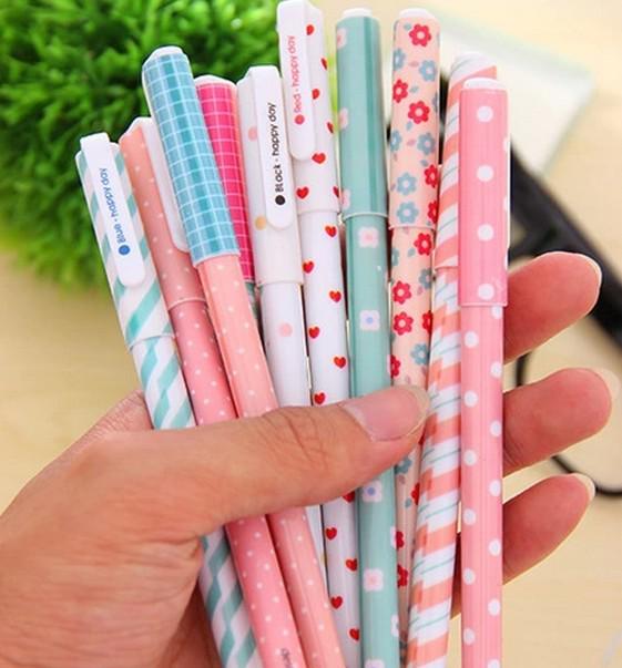 Freeshipping!!Wholesale,New Cute Small fresh cute floral color neutral pen/Korean Style Gel ink pen