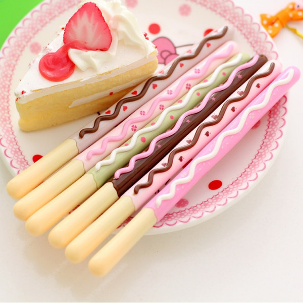 Sweet Biscuit Stick Design Gel Pen 0.5mm Black Fashion Style Party Favor Random Color W9528