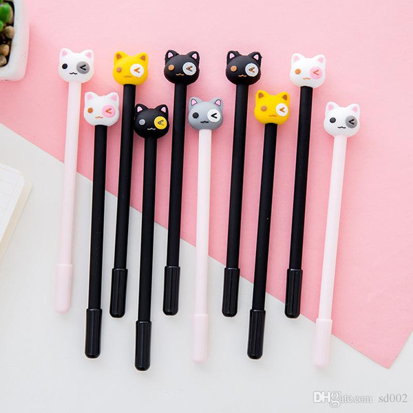 Cartoon Cat Gel Pens Cute Plastic Neutral Fountain Pen Student Stationery School Office Supplies Many Colors 0 75dc ZZ