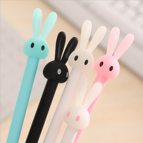 4Pcs/Lot Cute Bunny Rabbit Ears Design Gel Pens set Colorful Pen Candy Color Stationery Zakka Material Office School Supplies