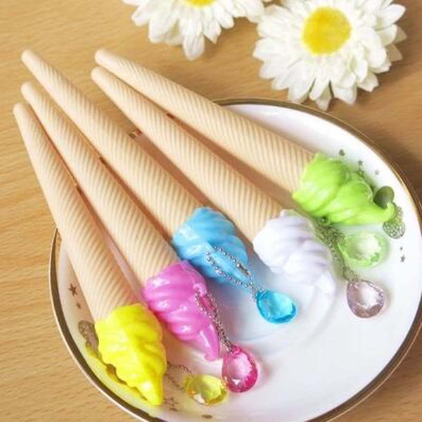 Novelty Pens 20pcs/lot Kawaii Cute Ice Cream Pens Gel Pen Ballpoint Pen Promotional Pens Student Stationery Free Shipping Papelaria