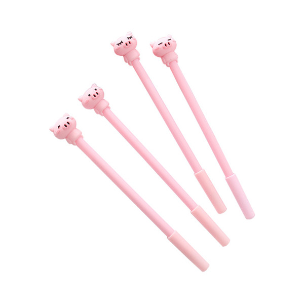 160pcs Gel Pen Kawaii Pink Pig 0.05mm Stationery Black Ink Pen Office Material Office Material School Supplies Escolar Papelaria