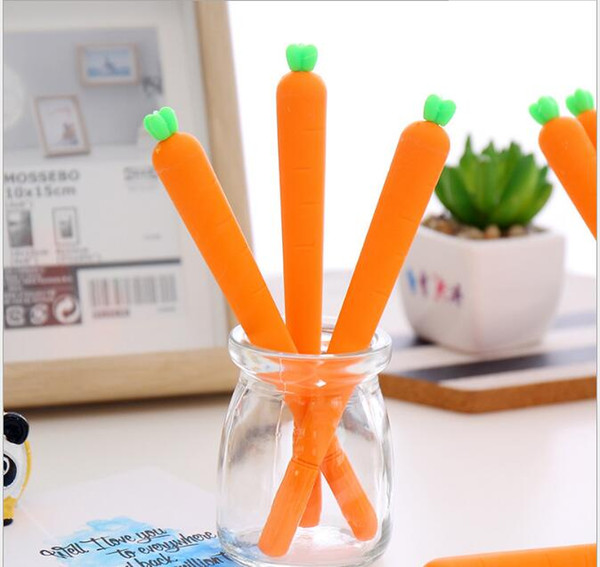 wholesale hot 300 pcs/lot Creaive Carrot Roller Ballpoint Pen 0.5mm Orange Vegetable Shape Stationery