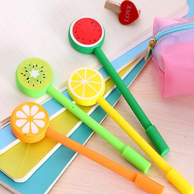 Wholesale cute fruit lollipop gel pen Creative needle pen black pen core 0.5mm