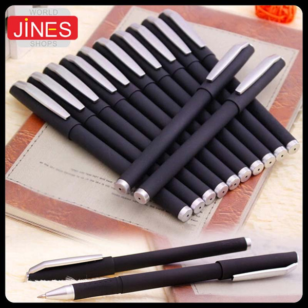 Free Shipping 12 pieces/Lot 0.5mm Sign Pen High quality black ink Scrub shell Gel Ink pens for school office home use