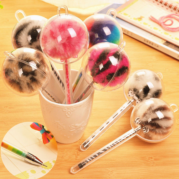 New Creative stationery Lovely colored Plush pens Personality neutral pen Best learning gift for student prizes IA799