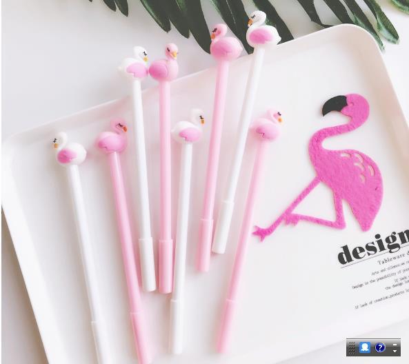 Creative cute fashion Pink Flamingos student stationery test writing black pen neutral pen office supplies good-looking and practical