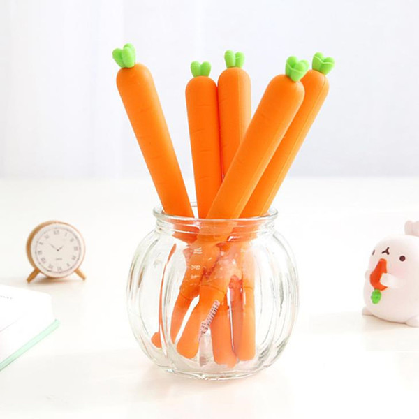 300 pcs/lot Creaive Carrot Roller Ballpoint Pen 0.5mm Orange Vegetable Shape Stationery fast shipping