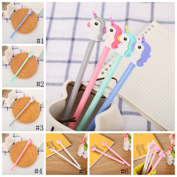 Cartoon Unicorn flamingo Writing Pen Office Eexamination Luxury painting pens Office Material School Students Drawing Gel Pens GGA1120