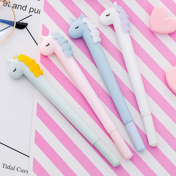 Cartoon Unicorn gel Pen Cute 0.38mm black ink signature pen For Kids Gift Korean Stationery Office School Supplies