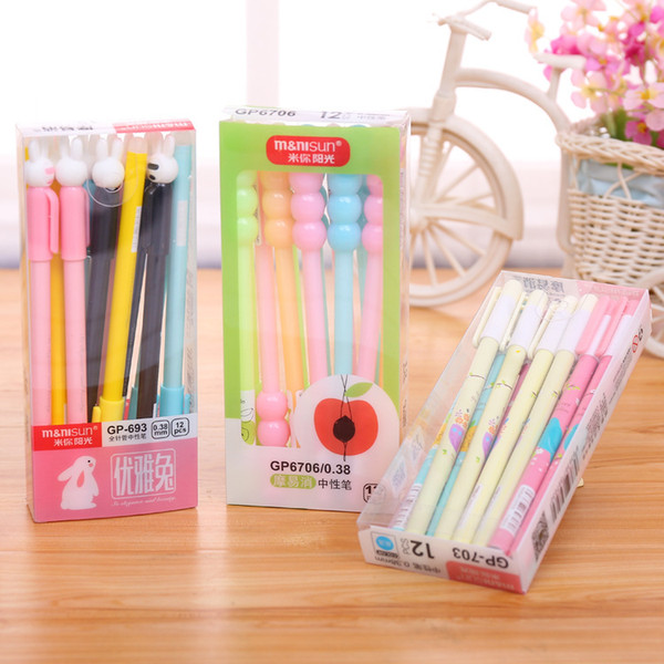 Korean Creative Stationery Fashion Wholesale of Full Needle Tube Erasable Neutral Pen Carbon Black Crystal Blue 0.38mm