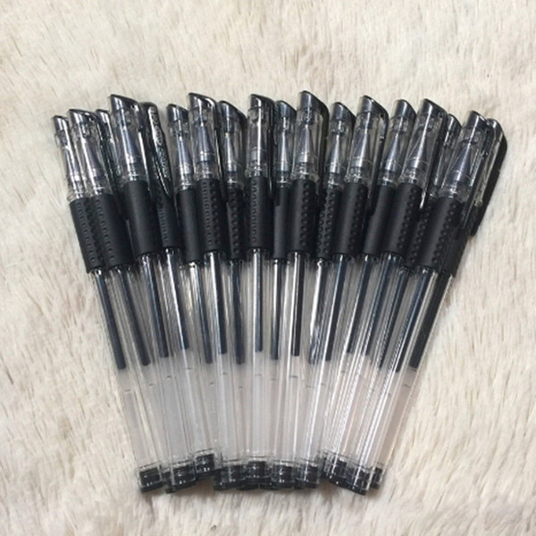 Writing Pens Handle Official Business Signing Black Word Students School Work Office Supplies Gel Pen Liquid Ink Stationery Tool Clear