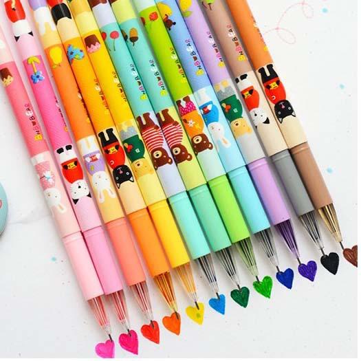 New 12 Colors Multi Kawaii Animals Colorful Ink Gel Pen Stationery Gift School Supplie Set Painting Tool Drawing Free Shipping