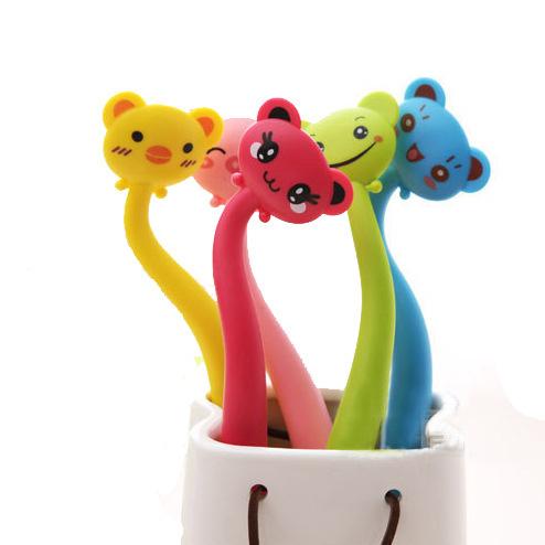 18.5*3.5cm 0.5mm 6 colors cute cartoon animal design plastic gel pen stationary factory out let price available at present