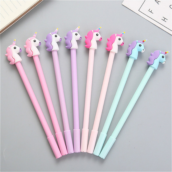 0.5mm lovely gel pen creativos Cartoon cute Unicorn model School student Supplies Stationery Pen christmas gift